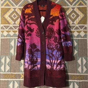 IVKO Sunset Cardigan in blackberry. New with tags.